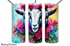Goat Tumbler Wrap PNG | Farm Animal Seamless Design Product Image 4