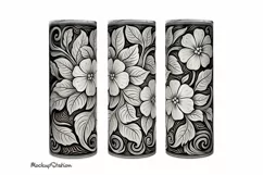 Gothic Flowers Tumbler Wrap for 20oz | Vintage Design PNG Product Image 1
