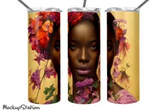 Black Women Tumbler Wrap PNG | Cute Melanin Queen Design Product Image 3