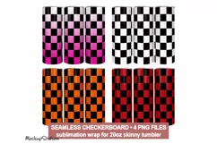 Checkered Tumbler Wrap | Tumbler PNG Sublimation Product Image 1