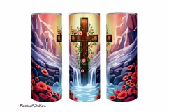 Tumbler Wrap Christian PNG | Easter Cross Sublimation Design Product Image 1