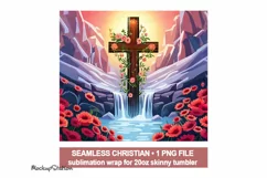 Tumbler Wrap Christian PNG | Easter Cross Sublimation Design Product Image 2