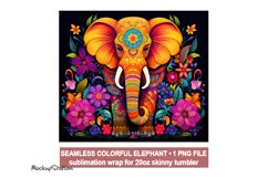 Elephant Tumbler Wrap PNG | Seamless Boho Design Product Image 2