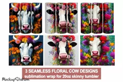 Cow Tumbler Wrap PNG | Seamless Farm Animal Designs Product Image 1