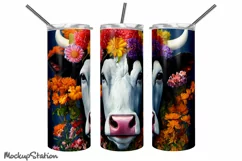 Cow Tumbler Wrap PNG | Seamless Farm Animal Designs Product Image 4