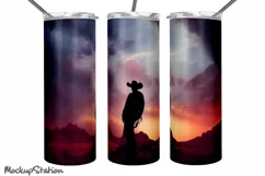 Cowboy Tumbler Wrap PNG | Western Tumbler for Men Product Image 3