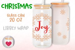 Joy sign Christmas 20oz Libbey glass can wrap Tumbler 20 oz Product Image 1