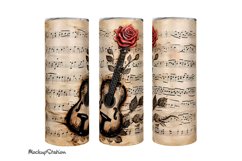 Guitar Tumbler Wrap PNG | Vintage Music Sublimation 20oz Product Image 1