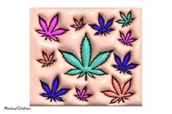 3D Inflated Puffy Weed Leaf Tumbler Wrap PNG | Cannabis Product Image 2