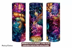 Mermaid Scales Tumbler Wrap | Sublimation Design PNG Product Image 1