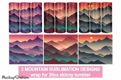 Mountain Tumbler Wrap | Landscape Tumbler PNG Product Image 1