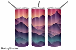 Mountain Tumbler Wrap | Landscape Tumbler PNG Product Image 2