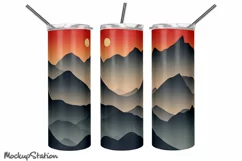 Mountain Tumbler Wrap | Landscape Tumbler PNG Product Image 4