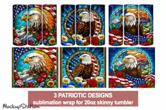 Patriotic American Eagle Tumbler PNG , USA Wrap Design Product Image 1
