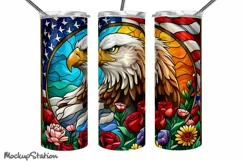 Patriotic American Eagle Tumbler PNG , USA Wrap Design Product Image 2