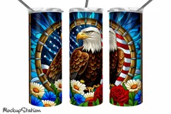 Patriotic American Eagle Tumbler PNG , USA Wrap Design Product Image 3