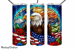 Patriotic American Eagle Tumbler PNG , USA Wrap Design Product Image 4