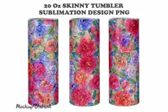 Floral Tumbler Wrap | Seamless Tumbler Wrap Sublimation PNG Product Image 2