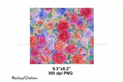 Floral Tumbler Wrap | Seamless Tumbler Wrap Sublimation PNG Product Image 3