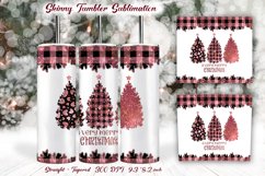 20Oz Skinny Tumbler  Sublimation design pink christmas trees