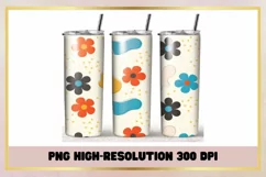 Watercolor Flowers Boho 20 oz Skinny Tumbler Sublimation Product Image 1