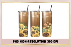 Vintage Sunflowers 20 oz Skinny Tumbler Wrap Sublimation Product Image 1