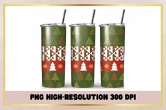 Christmas Trees 20 oz Skinny Tumbler Sublimation Wrap Product Image 1