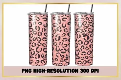Pink Leopard 20 oz Skinny Tumbler Wrap Sublimation Product Image 1