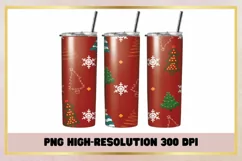 Christmas Trees 20 oz Skinny Tumbler Wrap Sublimations Product Image 1