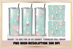 20 oz Skinny Tumbler Valentines Hearts Sublimation Wrap Product Image 1