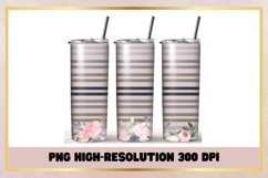 Pink Flowers Watercolor 20 oz Skinny Tumbler Sublimation Wra Product Image 1