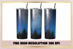 Night Christmas Trees 20oz Skinny Tumbler Wrap Product Image 1