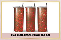 Christmas Leopard 20 oz Skinny Tumbler Sublimation Wrap Product Image 1