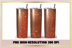 Christmas Leopard 20 oz Skinny Tumbler Sublimation Wrap Product Image 1