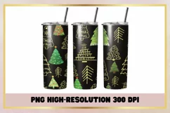 Christmas Trees 20 oz Skinny Tumbler Wrap Sublimations Product Image 1