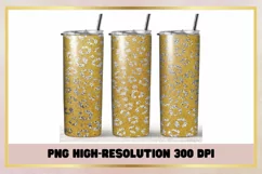 Gold glitter leopard 20 oz Skinny Tumbler Sublimation Wrap Product Image 1