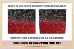 Black red glitter 20oz Skinny Tumbler Sublimation Full Wrap Product Image 2