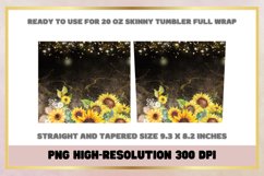 Watercolor sunflowers 20 oz Skinny Tumbler Sublimation Wrap Product Image 2