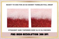 Red glitter 20oz Skinny Tumbler Sublimation Full Wrap Product Image 2