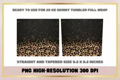Glitter Gold Leopard 20oz Skinny Tumbler Sublimation Product Image 2