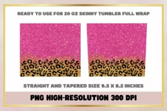 Pink Black Leopard Glitter 20oz Skinny Tumbler Sublimation Product Image 2