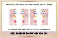 Groovy Flowers 20 oz Skinny Tumbler Sublimation Full Wrap Product Image 2