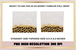 20 oz Skinny Tumbler Glitter Leopard Sublimation Full Wrap Product Image 2