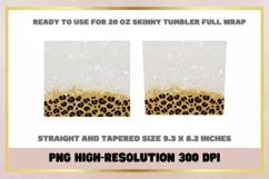 20 oz Skinny Tumbler Glitter Leopard Sublimation Full Wrap Product Image 2