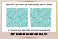 Valentines Candy Hearts 20oz Skinny Tumbler Sublimation Wrap Product Image 2