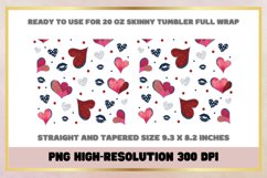 Valentines Hearts 20oz Skinny Tumbler Sublimation Full Wrap Product Image 2