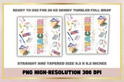 Teacher Life 20oz Skinny Tumbler Sublimation Full Wrap Product Image 2