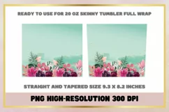 Tropical Flower 20oz Skinny Tumbler Sublimation Full Wrap Product Image 2