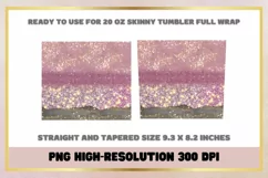 Pink glitter 20oz Skinny Tumbler Sublimation Full Wrap Product Image 2