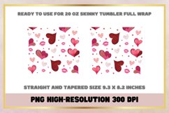 Valentines Hearts 20oz Skinny Tumbler Sublimation Full Wrap Product Image 2